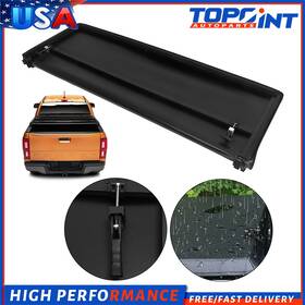 Topoint16779055t Lujuntec For 2019-2022 Ford Ranger Soft Tri-fold Tonneau Cover Kit 5ft Truck Bed Black