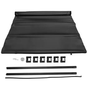 8ouzie Maxpeedingrods 6.5ft Bed Soft Roll Up Tonneau Cover Fit Ford F-150 Fleetside 15-25 With Lamp