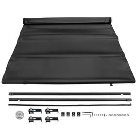 H9wph5 Maxpeedingrods Bed Soft Roll Up Tonneau Cover 5ft For Toyota Tacoma 2016-23 With Led Lamp
