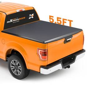3-fold Maxpeedingrods I5hgkv Soft Tonneau Cover 5.5ft Bed For Ford F-150 Crew Cab 15-26 With Lamp Black