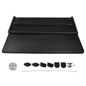 Maxpeedingrods Ozbl45 5.5ft Soft Tri-fold Tonneau Cover With Led Lamp For Ford F-150 Crew Cab 15-2026