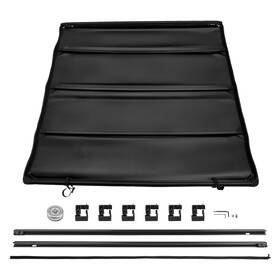 Y12e03 Maxpeedingrods 6.5ft Tonneau Cover For Ford F-150 1997-04 Roll-up Soft With Led Light