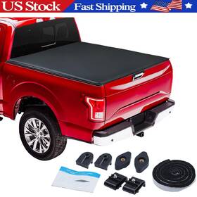 Merxeng 62.6 28.35 6ft Soft Truck Bed Folding Tonneau Cover Compatible With 2016-2024 Toyota Tacoma