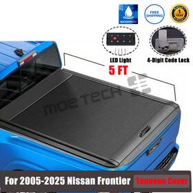 E2-250 Moe-tech Rear 5ft Durable Retractable Hard Tonneau Cover For 2005-2025 Nissan Frontier