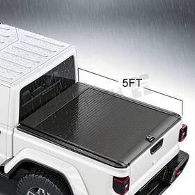 Sdrs243d Moe-tech 5ft Durable Retractable Hard Tonneau Cover For 2020-2025 Jeep-gladiator