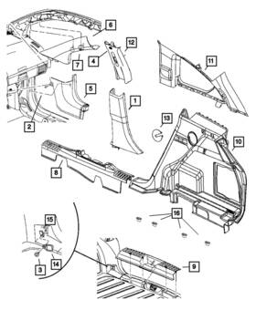Mopar 55350801ab Genuine Cargo Tie Down Loop