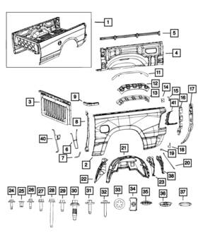 68312651ab Mopar Genuine Cargo Rail Left