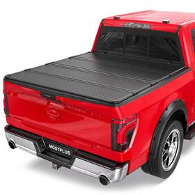 Mostplus 931726666185 Quad Fold Hard Truck Bed Tonneau Cover Compatible With 2015 -2025 Ford