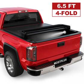 M32204a Mostplus 6.5ft 4 Fold Soft Truck Bed Tonneau Cover For 1988-2007 Silverado Sierra On Top