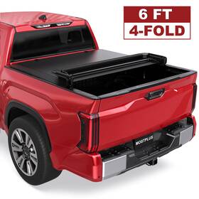 M32412a Mostplus 6ft 4-fold Soft Truck Bed Tonneau Cover For 2016-2025 Toyota Tacoma On Top