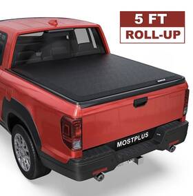 M44701wa Mostplus 5ft Roll Up Soft Truck Bed Tonneau Cover For 2017-2024 Honda Ridgeline On Top
