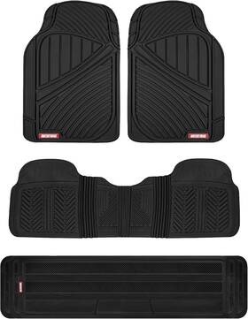 Mt-773-801-bk Motor Trend 3 Row Odorless Rubber Floor Mats And Liners For Car Suv Van Black