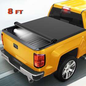8o44409o792 Motorparter 8ft Roll Up Soft Tonneau Cover For 2014-2019 Toyota Tundra Truck Bed With Led