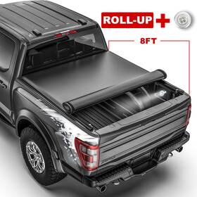 M44106f Motorsportplus 8ft Soft Roll-up Truck Bed Tonneau Cover Vinyl For 2015-2025 Ford F150 Long