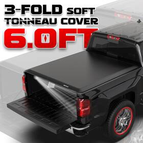 620m32503p620 Motorstarship 6ft 3-fold Soft Truck Bed Tonneau Cover For Nissan Frontier 2005-2024 2025