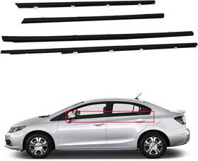 1241076 Munirater Weatherstrip Window Moulding Trim Seal Belt Replacement For 2012-2015 Black