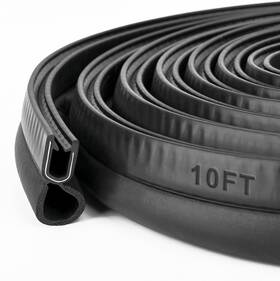 Myfamirea 669874365792 Car Door Rubber Seal Strip 10 Feet Trim Vertical Bulb Black