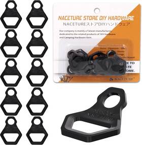 Naceture 850050322368 Motorcycle Tie Down Anchor Hook Heavy Duty Stainless Steel 10 Pack - Black