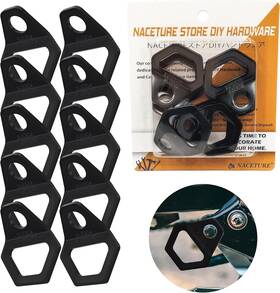 Naceture 850050322641 Motorcycle Tie Down Anchor Hook Heavy Duty Stainless Steel 10 Pack - Large
