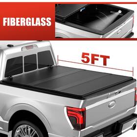 7b042448b856 Neptuneauto For 2024-2026 Toyota Tacoma 5ft Fiberglass Hard Truck Bed Tonneau Cover Tri-fold