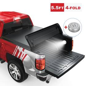 7b32506b792 Neptuneauto 5.5ft Tonneau Cover Truck Bed For 2017-19 Nissan Titan Water Proof 4-fold With Led