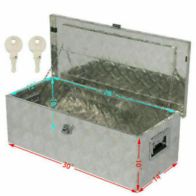 Tei816088 New 30inch With 2 Keys Elegant 5-strips Pattern Aluminum Under Body Toolbox Silver