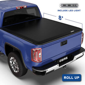 18m44213l0826 New 8ft Roll Up Truck Bed Tonneau Cover For 1988-2007 Chevy Silverado Gmc Sierra