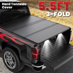 M042403c7 Nileauto 3-fold 5.5ft Hard Truck Bed Tonneau Cover For 14-26 Toyota Tundra With Track System