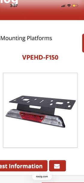 Vpehd-f150 North American Signal Part # Vpe-magplate Ford F150-f350 Beacon Bracket 2015 And Newer. New