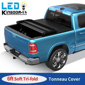 Beysh20w7j Oedro 6ft Tri-fold Tonneau Cover For 2005- 2015 Toyota Tacoma Pickup Truck Bed With Lamp