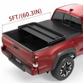 Beyshznh7z Oedro 5ft Soft Tri-fold Bed Tonneau Cover For 2017-2025 Honda Ridgeline With Lamp