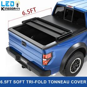 E03oete1032 Oedro Tri-fold 6.5ft Soft Tonneau Cover For 2009-2014 Ford F150 F-150 Truck Bed On Top