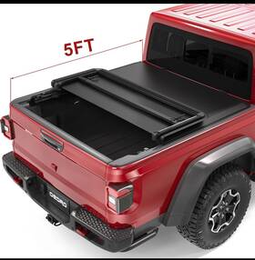 Er0301w019 Oedro X1t 5ft Soft Tri-fold Tonneau Cover For 2020-2025 Jeep Gladiator Jt Truck Bed