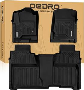 Oreo1001r080 Oedro Floor Mats Fit 2014-2018 Chevy Silverado/gmc Sierra 1500 Crew Black