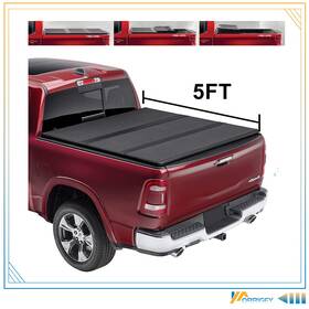 R166pa689s19 Orrigey 5ft Hard Bed Fiberglass Tri-fold Tonneau Cover With Led For 04-13 Colorado/canyon