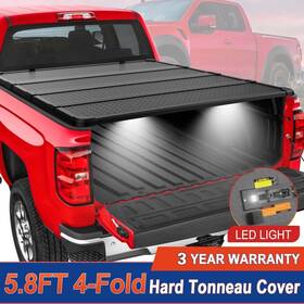 Hfgm1458 Osias 5ft8 Inch 4-fold Truck Bed Tonneau Cover For 14-18 Chevy Silverado Gmc Sierra Short