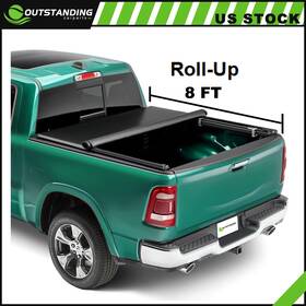 Ou11265593166630parts Outstanding-carparts Tonneau Cover Truck Bed 8ft For 2002-2019 Dodge Ram 1500 Soft Roll-up Black