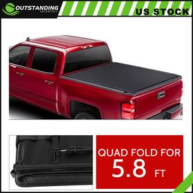Ou11808860167792parts Outstanding-carparts For 2004 - 2021 Silverado/sierra Soft 4-fold Tonneau Cover 5.8ft Short Truck Bed