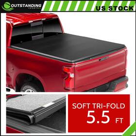 Ou154184parts Outstanding-carparts Tonneau Cover 5.5ft Soft Tri-fold Fit For 2017 2018 2019-2024 Nissan Titan