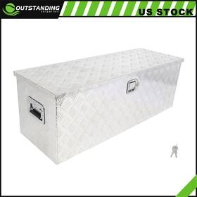 Ou183162parts Outstanding-carparts Aluminum Storage Tool Box With 2x Chain For Truck Garage Home Office 44 Inch X15