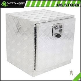 Ou183169parts Outstanding-carparts Aluminum Storage Tool Box With 2x Chain For Truck Garage Home Office 18 Inch X 17 X18