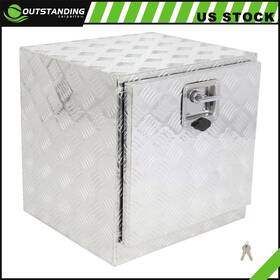 Outstanding-carparts Ou183169parts12882410 Aluminum Storage Tool Box With 2x Chain 18 Inch X 17 X18 For Truck Garage Home Office