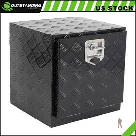 Ou183170parts12882382 Outstanding-carparts Aluminum Storage Tool Box With 2x Chain For Truck Garage Home Office 18 Inch X 17 X18