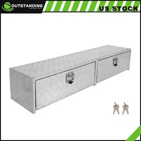 Ou183186parts Outstanding-carparts For Truck / Garage Rv 72 Inch X13 X16 Aluminum Storage Tool Box 4x Chain 2x Lock