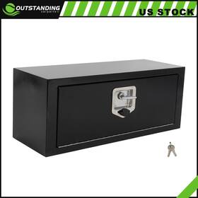 Ou183203parts Outstanding-carparts 27.75 Inch X10.5 X10 Aluminum Storage Tool Box With 2x Chain 1x Lock For Truck/garage