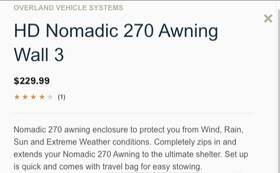 18119909 Overland Vehicle Systems Dark Gray Nomadic 270 Deg Drivers Side Awning Wall 3 - New