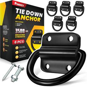 Pamazy 723592050016 6pcs Heavy Duty Steel D Rings Tie Down Anchors Ultra Durable 3500 Pound