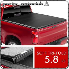Pac152308part Parts-autoclub 5.8ft Tonneau Cover Soft Tri Fold For 2019-2024 Chevy Silverado/gmc Sierra 1500