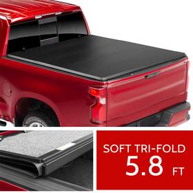 Pt1523081am Partsmarket2018 Tri-fold 5.8ft Bed Soft Tonneau Cover For Silverado Sierra 1500 2019-2024 Truck