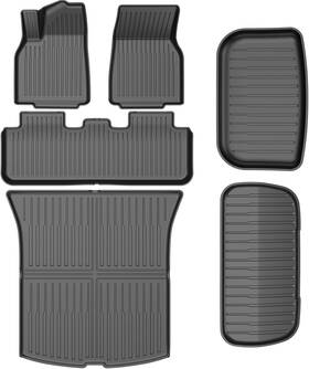 Yci06 Pawteiin 2025-2026 New Version 2025 Model Y Juniper Full Floor Mat Kit Set Of 6 Black